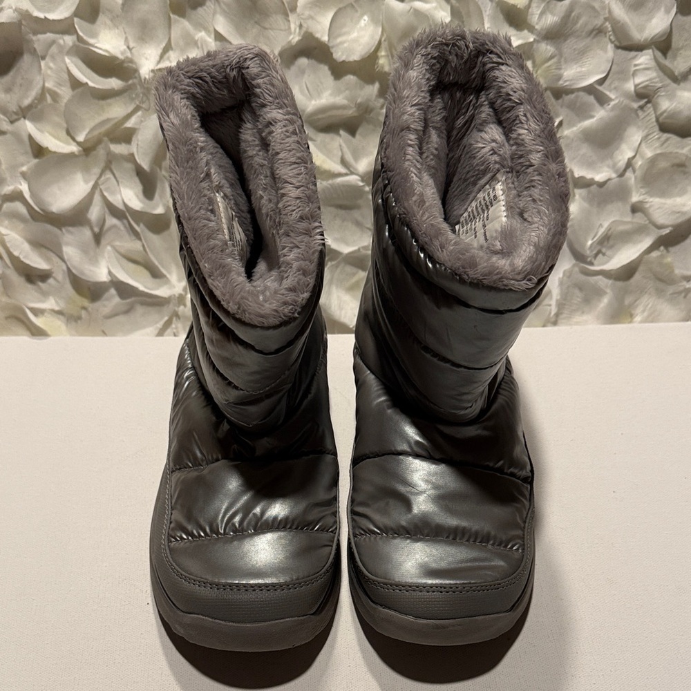 tek gear Grey Quilted Faux-Fur Winter Boots